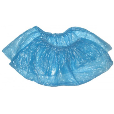 Бахилы, полиэт., 1,8 г, гладкие, на резинке, без инд.упак., Комета, Россия