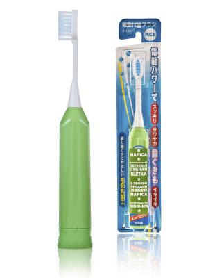 Зубная щетка ионная звуковая, зеленая, Hapica Minus-ion DB-3XY, Япония