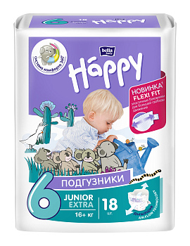 Bella Happy Junior Extra 16+ кг 18 шт
