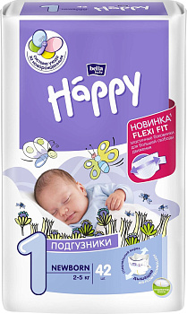 Bella Happy Newborn 2-5 кг 42шт