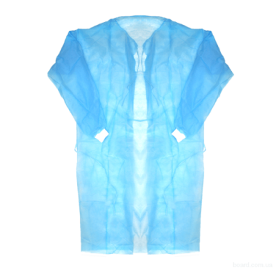 Халат хирургический однораз., нестерил., р-р 52-54, 140 см, спанбонд, 42 г/кв.м, Гекса, Россия
