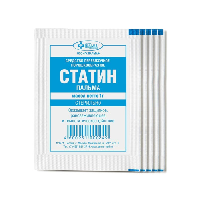 Стерильный порошок, регенерация и восстановление, для кожи, 1 г, СТАТИН, Россия