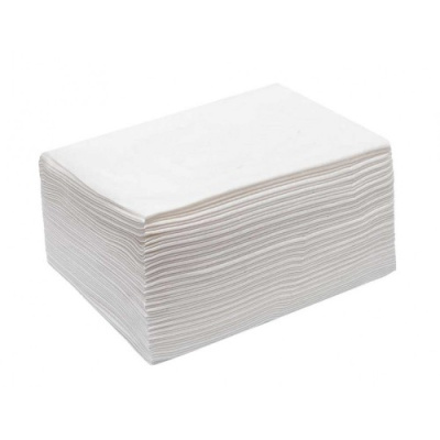 Полотенце одноразовое, 35х70 см, белое, спанлейс, 60 г/кв.м, пачка, 100 шт/упак, Люкс, Россия