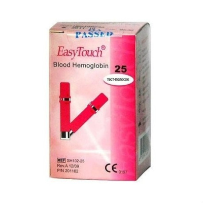 Тест-полоски EasyTouch Hemoglobin, гемоглобин, 25 шт/упак Тест-полоски EasyTouch Hemoglobin, гемоглобин, 25 шт/упак
