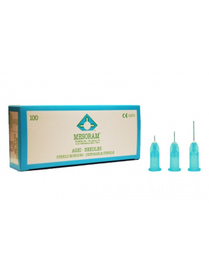 Игла инъекционная для мезотерапии, 27G, 0,4x6 мм, 100 шт., MESORAM, Италия