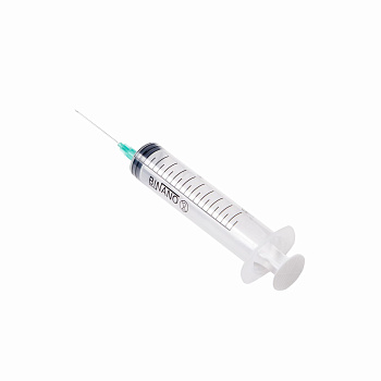Шприц 20,0 мл однор., 3х-ком., с иглой, L/S, 21Gx1 1/2, 0,8х40 мм, Китай