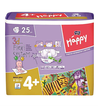 Bella Happy Maxi pluse 4+ 9-20 кг 25 шт
