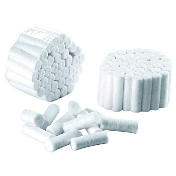 Валики ватные, стоматологические, №2 (10х38 мм), 2000 шт., Dispodent, Китай
