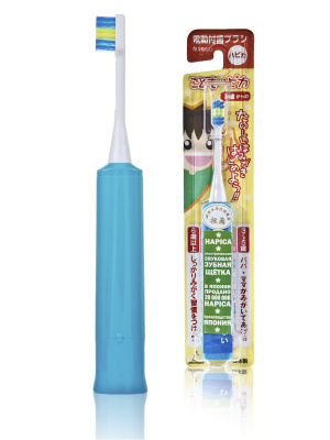 Зубная щетка звуковая электрическая, детская, синяя, Hapica Kids DBK-1, Япония