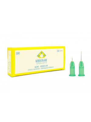 Игла инъекционная для мезотерапии, 33G, 0,20x4 мм, 100 шт., MESORAM, Италия