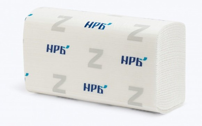 Полотенце листовое Z-сложение 2 слоя, 22х22 см, 19 г/кв.м., белое, 190 л., НРБ, Россия