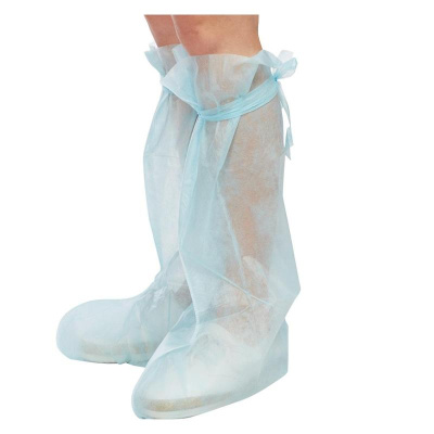 Бахилы, хирургичекие, спанбонд, 42 г/кв.м., 39х41 см, на завязках, Гекса, Россия