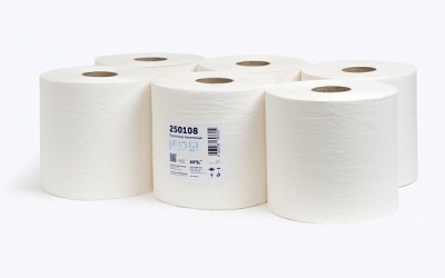 Полотенце рулонное с перфорацией, 2 слоя, 75 м, 19 г/кв.м., белое, 213 л., НРБ, Россия